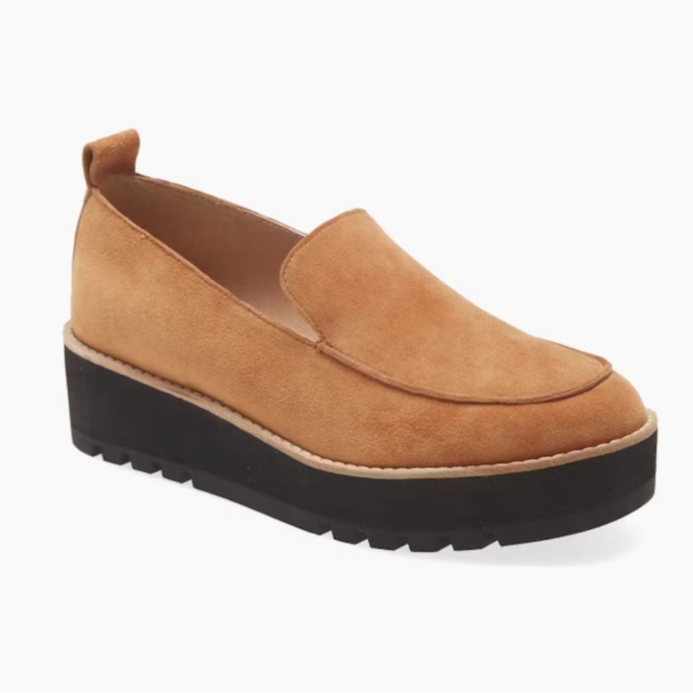 Tan Platform Loafers
